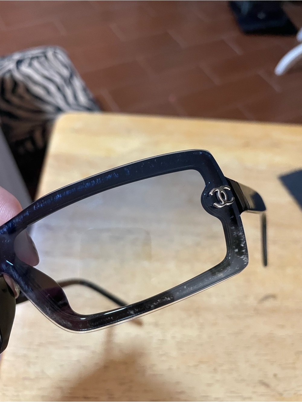 CHANEL 5067 shield sunglasses black frame 
gray gradient lens case cloth 3 set - Picture 6 of 16